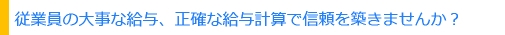 従業員の大事な給与、正確な給与計算で信頼を築きましょう！